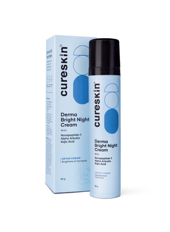 Cureskin Kojic Acid Face Cream for Pigmentation, Tan Removal & Dark Spot Correction | Brightening Night Cream with Alpha Arbutin, Niacinamide & Nonapeptide, 50 g (Pack of 1) - Image 1